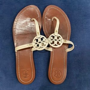 Tory Burch Mini Miller Sandals - Size 9 Ivory